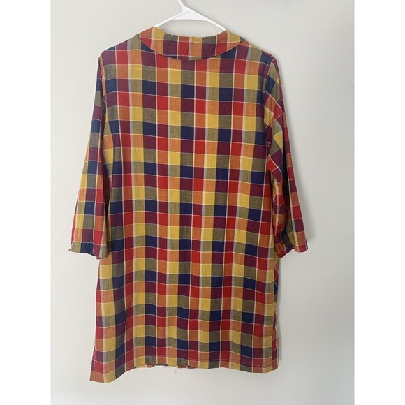 Rutledge Scottish Clan Checkered, Retro Collared Double Breast Button Up Dress - Picture 2 of 6